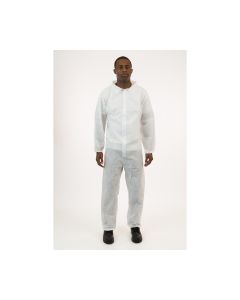 International Enviroguard White SMS Coverall with Elastic Wrist & Ankle, Size Large,  CASE of 25