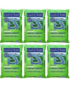SIX BAGS Coast of Maine Quoddy Blend Lobster Compost 1 cu ft