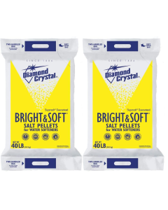 TWO PACK - YELLOW BAG Diamond Crystal Bright and Soft Water Softener Salt Pellets 40lb