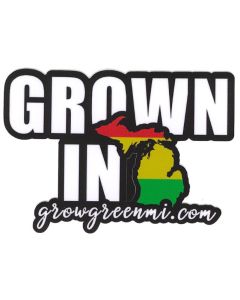 GROWGREENMI Sticker - "Grown in Michigan" (4 x 3")