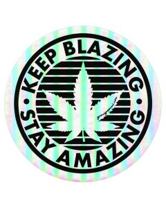 GROWGREENMI Sticker - "Keep Blazing Stay Amazing" Holographic (3 x 3")
