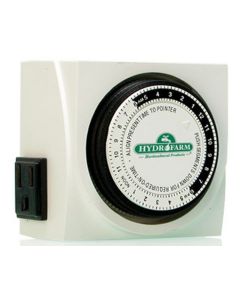 Hydrofarm Dual Outlet Grounded Manual Timer 