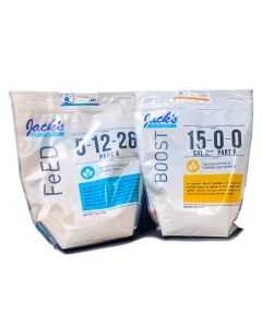 Spring into Action Sale - MINI JACK ATTACK! J.R. Peters Jack's PART A + B 2.2lb SMALL Bags (One of Each) - 5-12-26 and 15-0-0 - FeED and BOOST