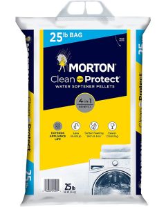 SMALL BAG Morton Clean and Protect Water Softener Pellets 25 lb Easy-Lift Size YELLOW BAG