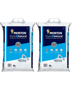 TWO PACK - BLUE BAG Morton Pure and Natural Water Softener Crystals 40 lb