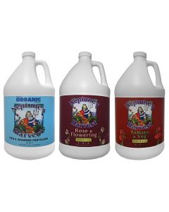 Neptune's Harvest Three Bottle Collection - Fish and Seaweed, Flower and Rose, Tomato and Vegetable - GALLON SET BUNDLE