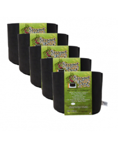 PACK OF 5 - Smart Pot 3gal PACK OF 5 Black - MADE IN USA, BPA FREE, LEAD FREE, PHTHALATE FREE Fabric Pot