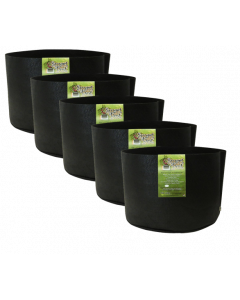 PACK OF 5 - Smart Pot 45Gal Black 27in x 18in - MADE IN USA, BPA FREE, LEAD FREE, PHTHALATE FREE Fabric Pot