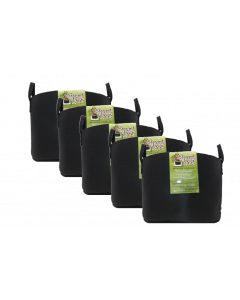 PACK OF 5 - Smart Pot 45gal Black WITH HANDLES 27" x 18" - RC45H - MADE IN USA, BPA FREE, LEAD FREE, PHTHALATE FREE Fabric Pot