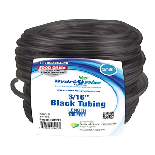 Hydro Flow Vinyl Tubing Black 3/16in ID - 1/4in OD 100ft Roll