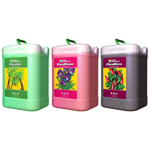 General Hydroponics GH TRIO PACK Flora Series Grow/Bloom/Micro Combo Fertilizer Set 6 Gallon (Pack of 3)