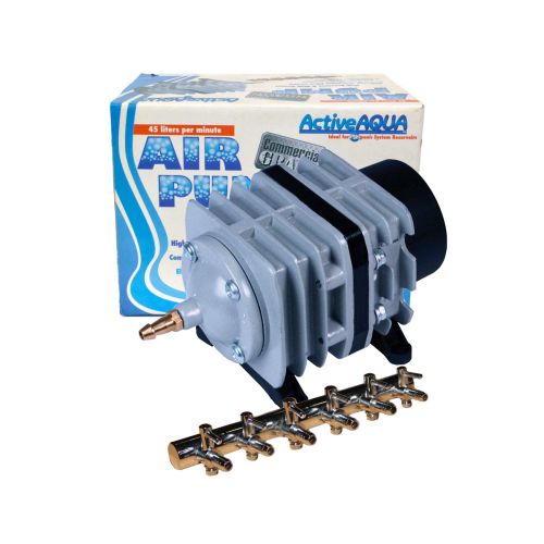 Active Aqua Commercial Air Pump with 6 Outlets - 20w - 45 L per min