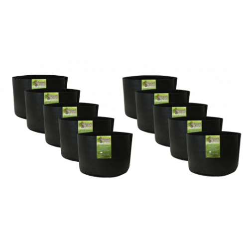 PACK OF 10 - Smart Pot 3Gal Black 10in x 7.5in - MADE IN USA, BPA FREE, LEAD FREE, PHTHALATE FREE Fabric Pot