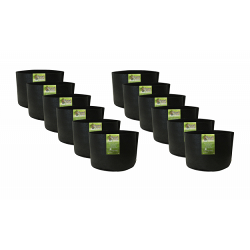 PACK OF 12 - Smart Pot 10Gal Black 16in x 12.5in - MADE IN USA, BPA FREE, LEAD FREE, PHTHALATE FREE Fabric Pot
