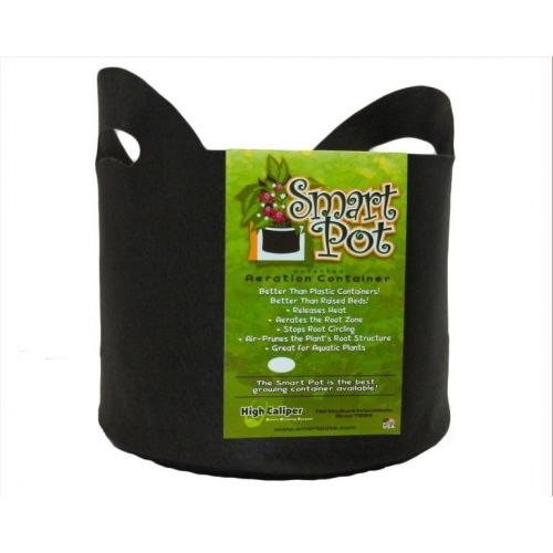 Smart Pot 10Gal Black WITH HANDLES 16in x 12.5in - MADE IN USA, BPA FREE, LEAD FREE, PHTHALATE FREE Fabric Pot